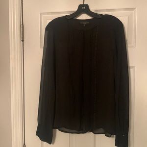 Long sleeve, sheer black button up top by Sanctuary. Size large